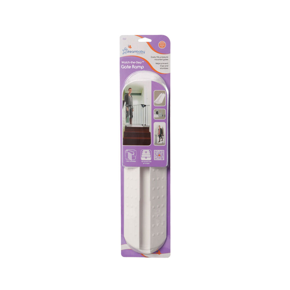 2PK Dreambaby Watch The-Step Non-Slip Plastic Gate Ramp - White