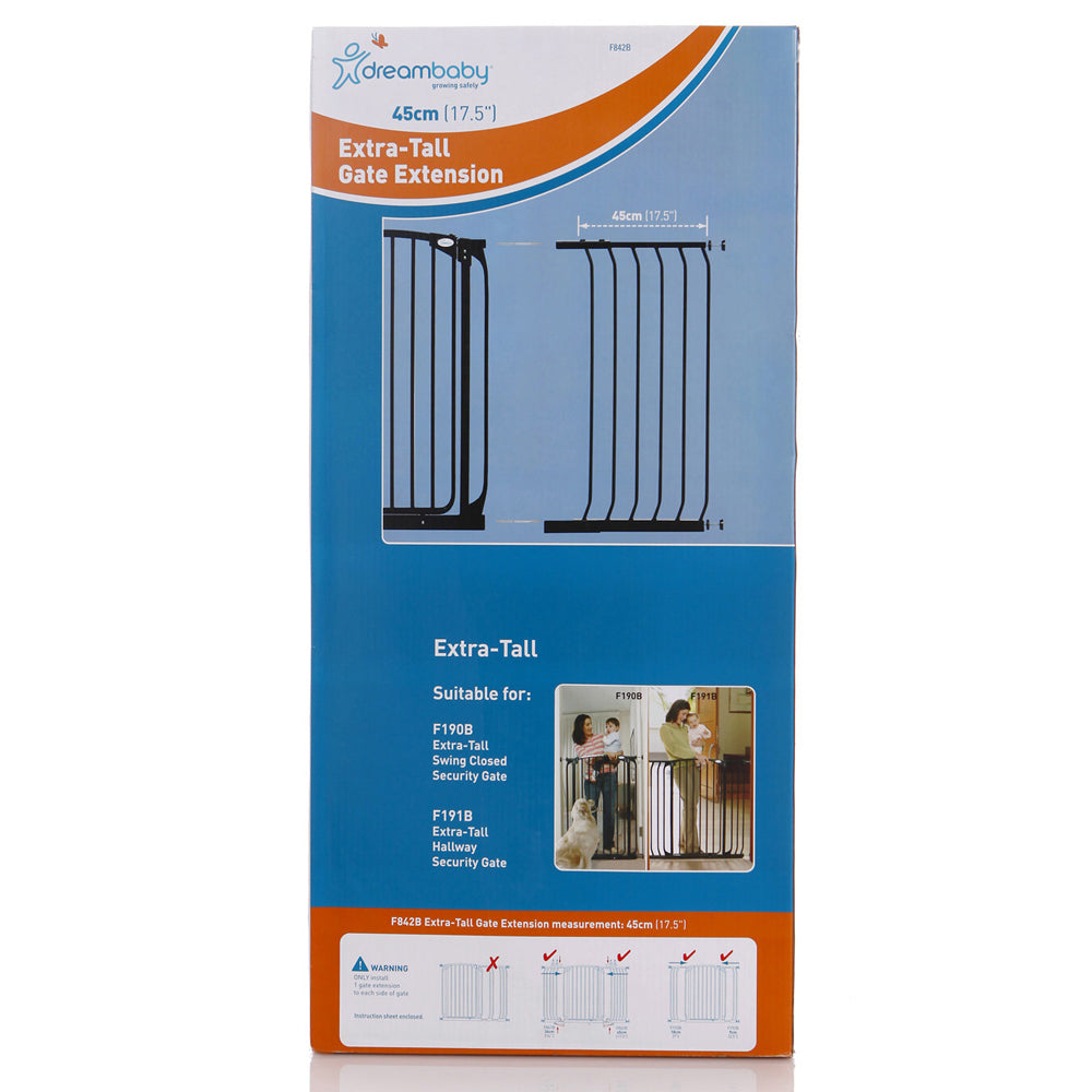 Dreambaby 45cm Chelsea Xtra-Tall Extension For Baby Safety Gate - Black