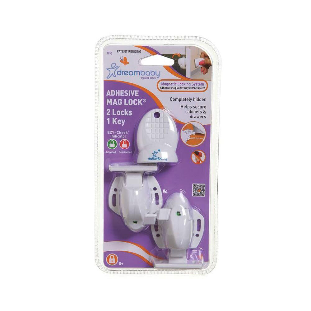 2PK Dreambaby Adhesive Magnetic Child Safety Lock 2 Locks 1 Key