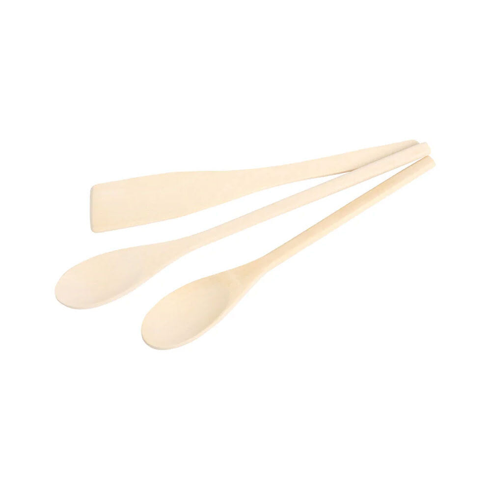 3x 3pc Eterna Rubberwood Mixing Spoon Kitchen Cooking Utensil Set