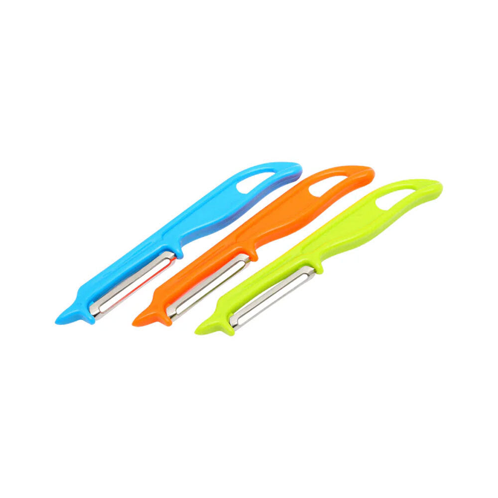 3x 3pc Eterna Plastic Vegetable Peeler w/ Stainless Steel Blade Assorted