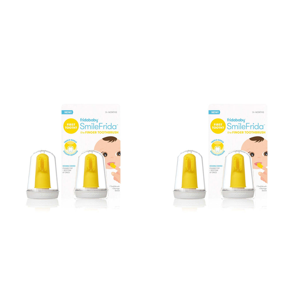 2PK Frida Baby/Infant Toddler Grooming Fingerbrush Yellow 3m+