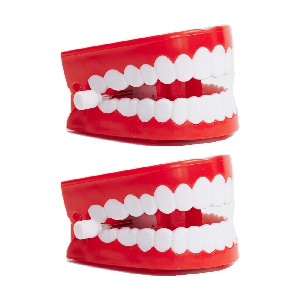 2PK Funnybone Chattering Teeth Wind Up Desk Fun Novelty Toy