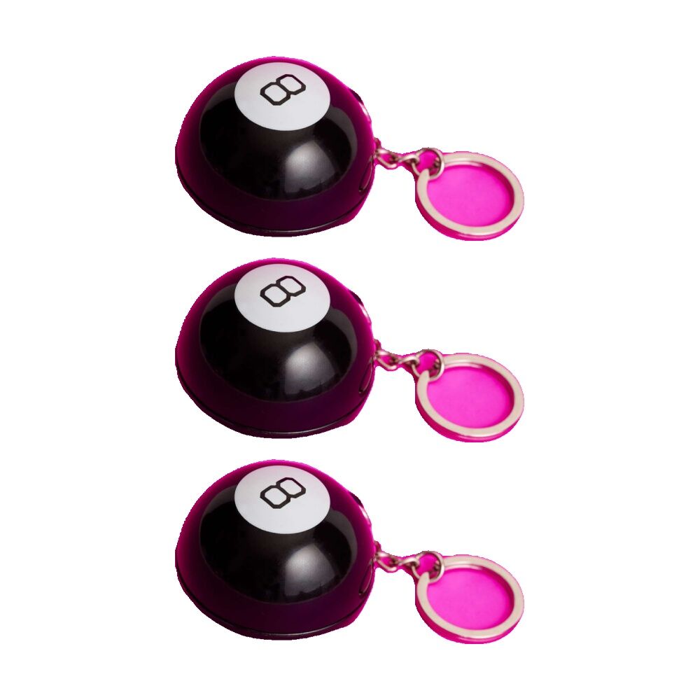 3PK Funnybone Mystic 8 Ball Keyring Fortune Teller Novelty Fun Toy