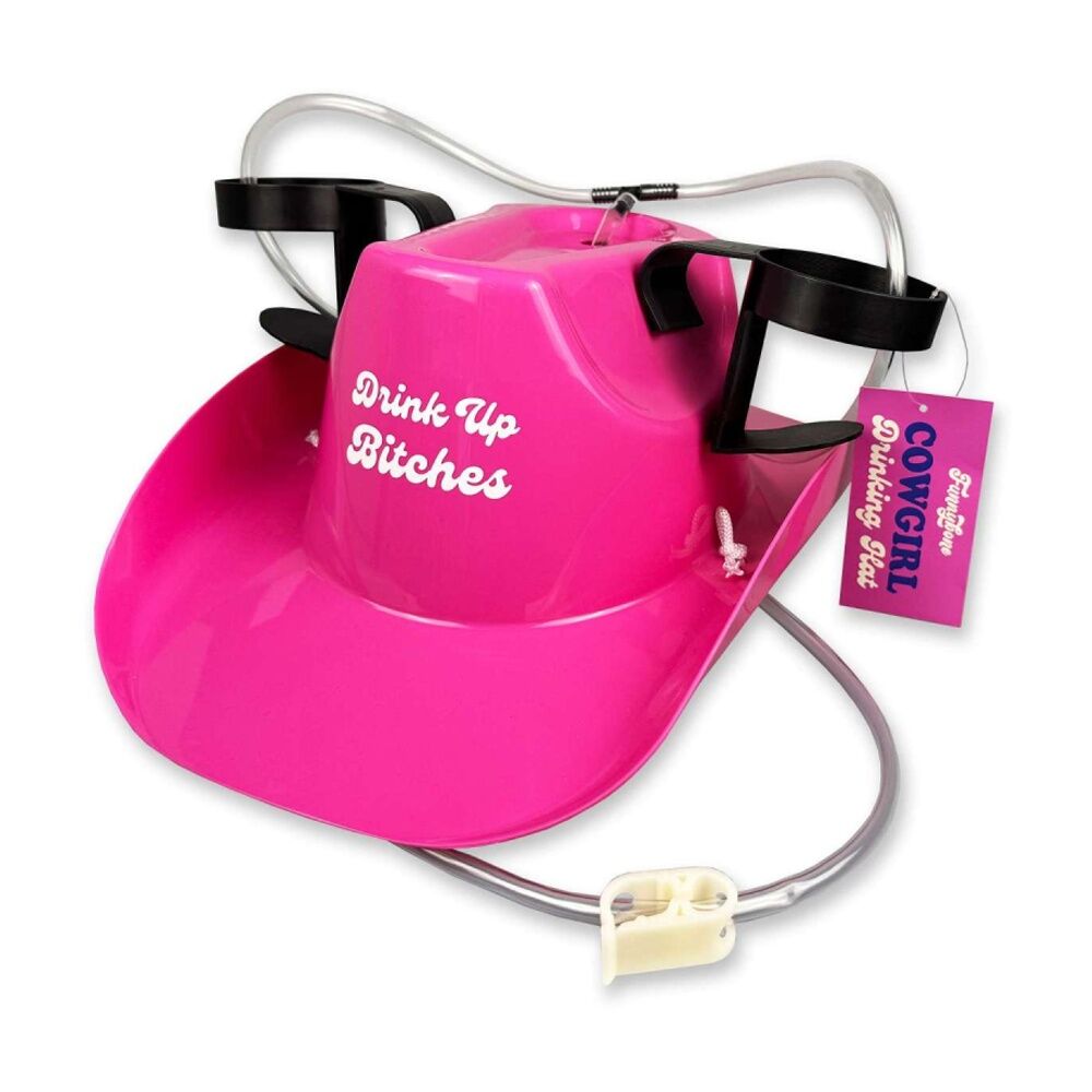 Funnybone Cowgirl Drinking Hat Hands Free Party Accessory Fun Gift
