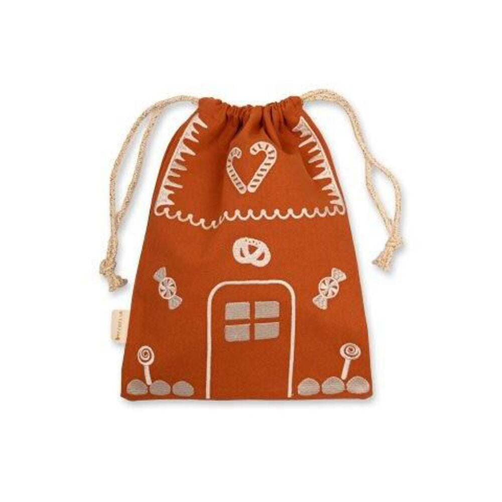 2PK Fabelab Christmas Gift Bag String Pouch Xmas Decor 23x30cm Gingerbread House