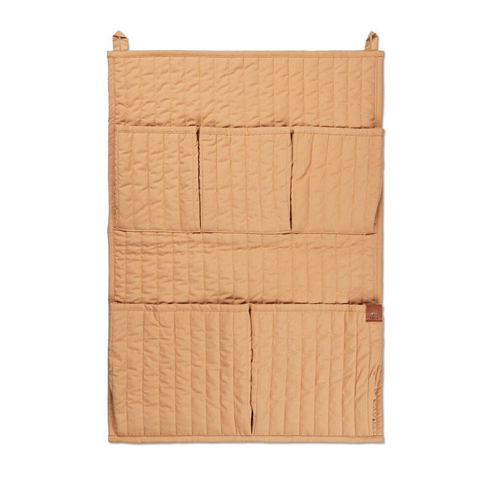 Fabelab 100% Organic Cotton Quilted Wall Pocket Storage 65cm Large Caramel