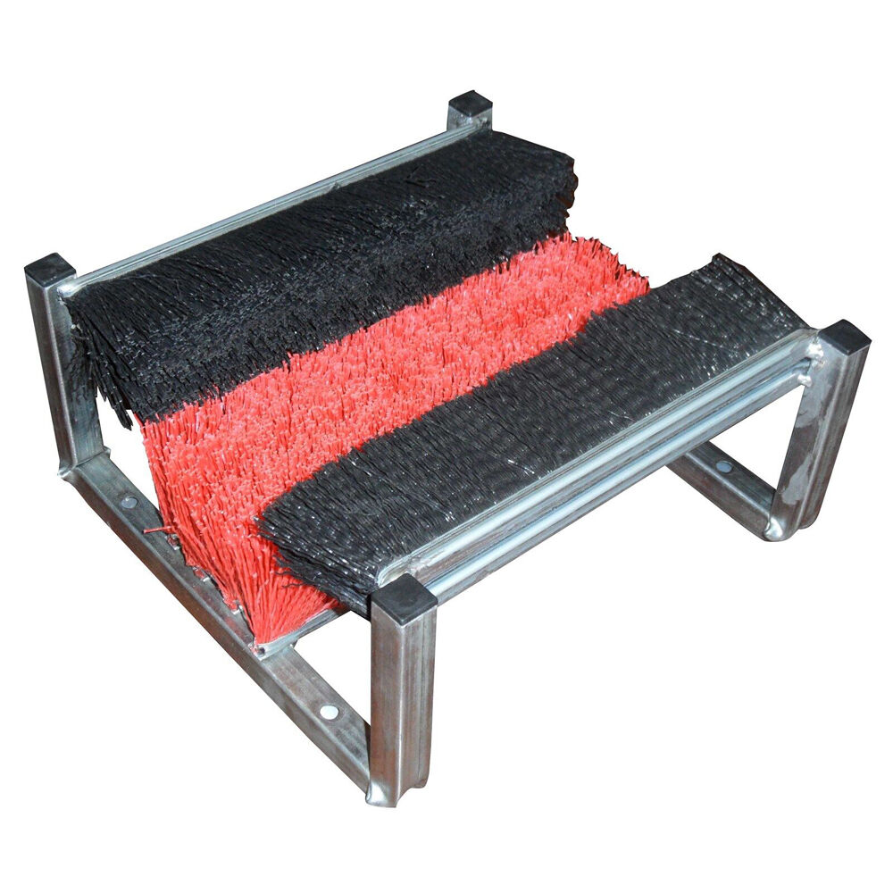 AgBoss Badger Three-Sided Boot Cleaning Brush Boltable Black and Orange