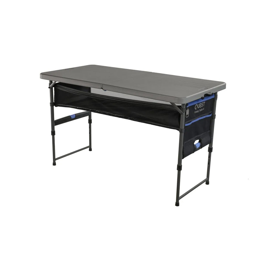 Quest 122cm Portable Camp Outdoor Camping Table - Grey