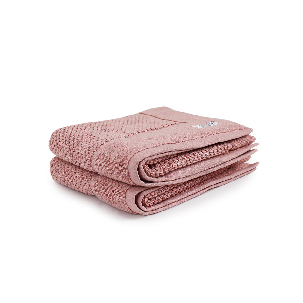 2pc Onkaparinga 60x90cm Avalon Bath Mat 850GSM Dusty Primrose