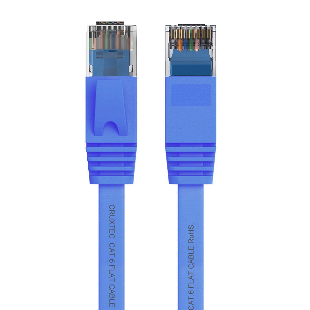 Cruxtec RJ45 Internet LAN 30m Flat CAT6 UTP Ethernet Cable - Blue