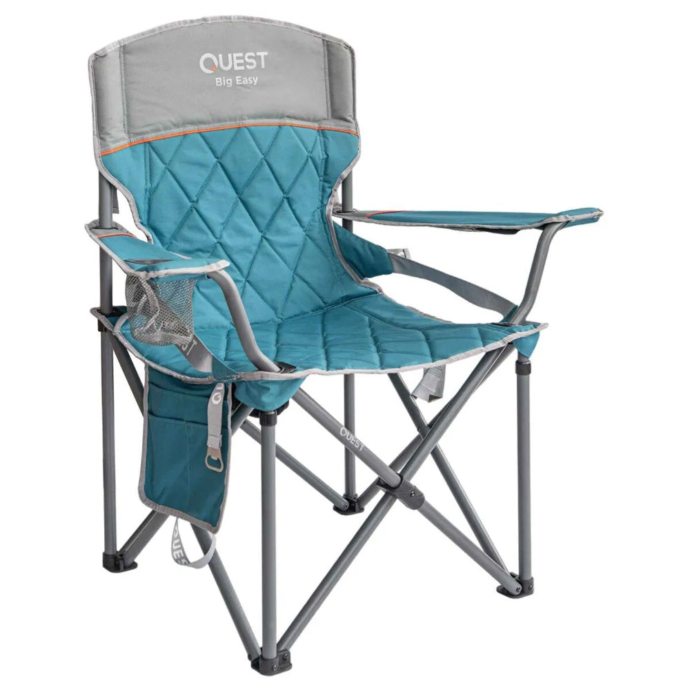 Quest Big Easy 101cm Aluminium Camp Chair w/ Armrests - Blue
