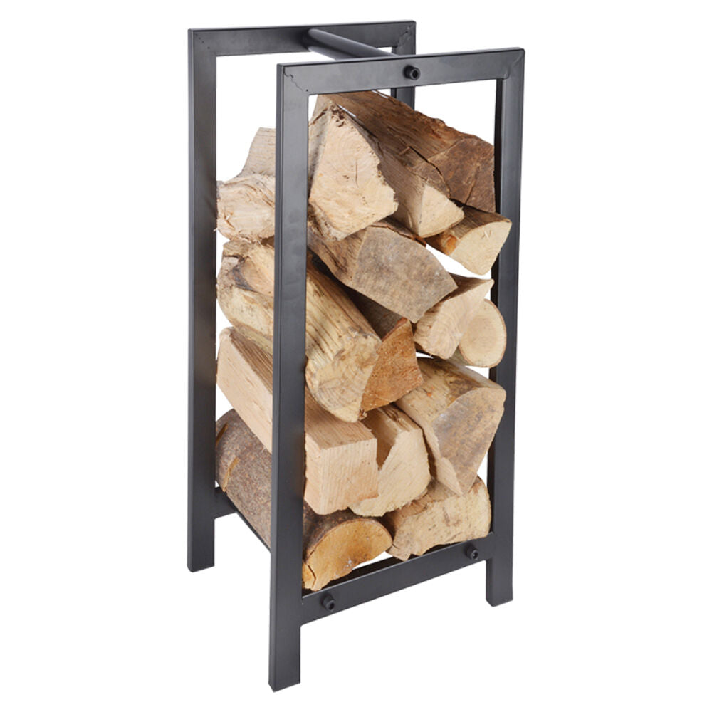 Esschert Design Carbon Steel Log Rack Organiser Black