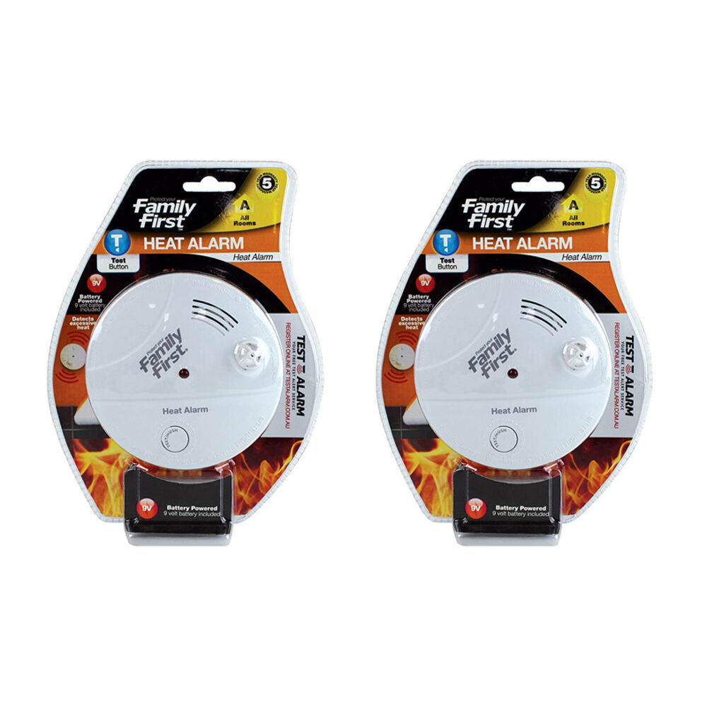 2PK Family First Heat Detection Alarm Air Temperature Detector For All Rooms 9V