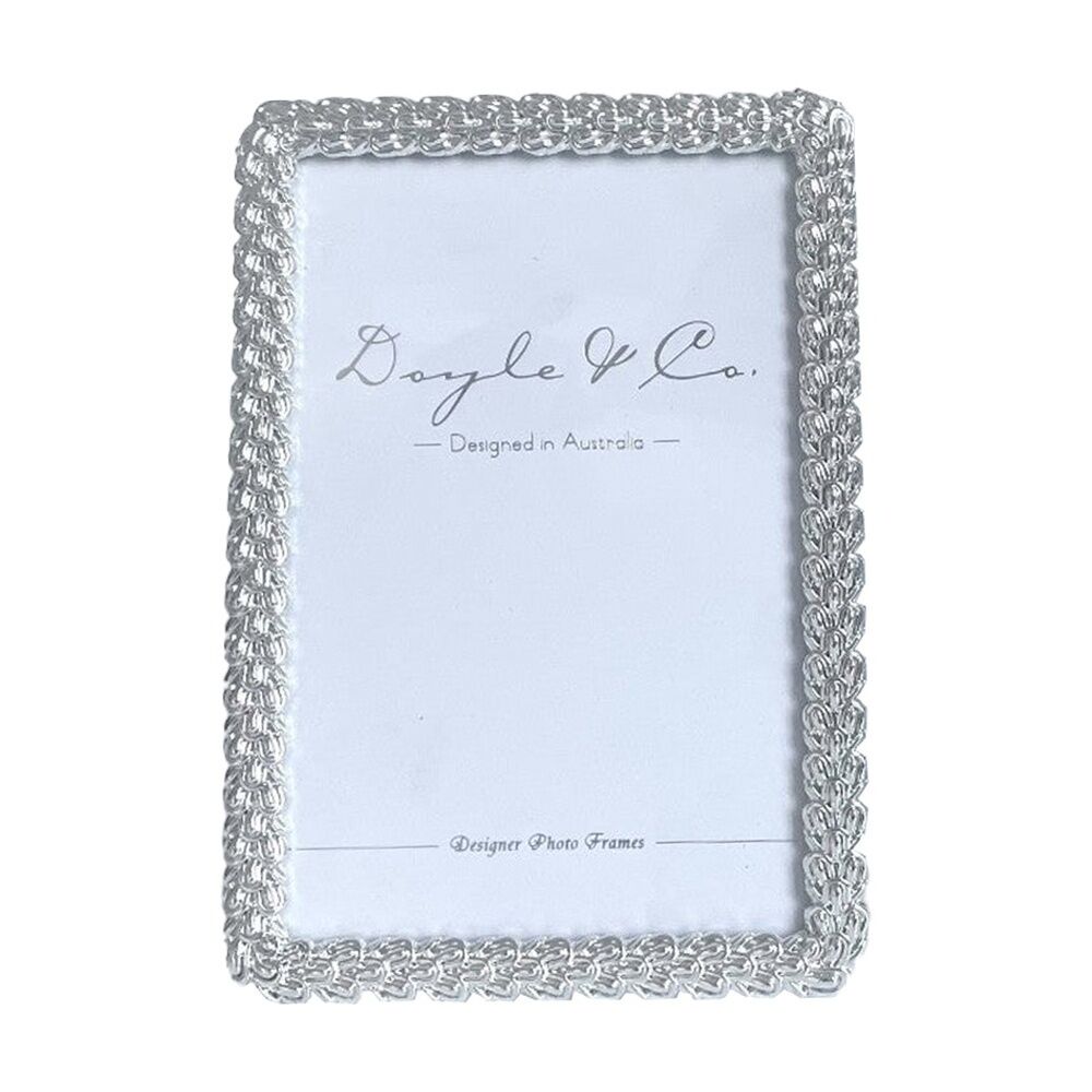 SS Collective Silver Textured Layered Petal Rectangle Photo Frame 4x6