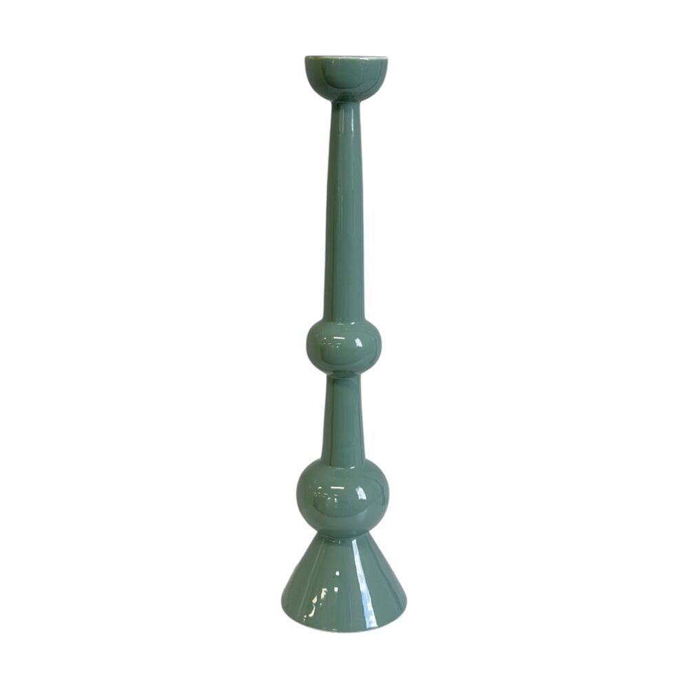 SS Collective Large Enamelled Green Candlestick Candle Holder 44cm