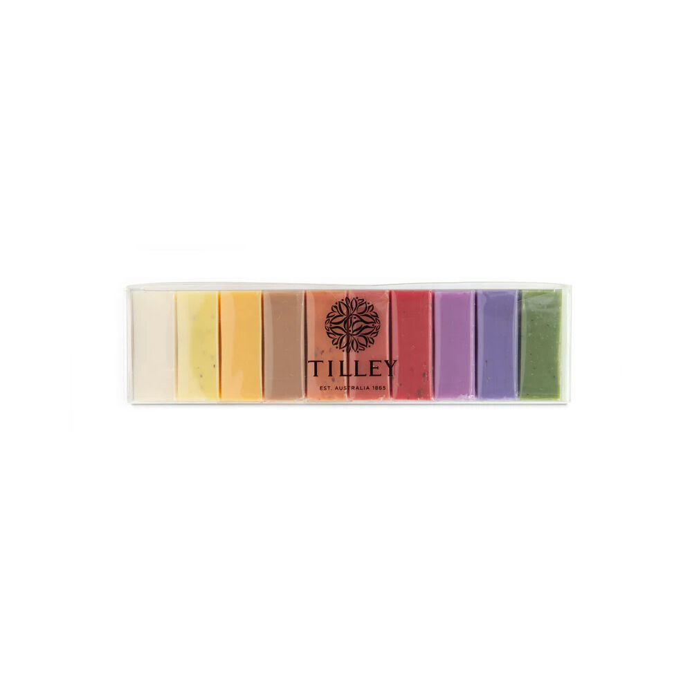 10pc Tilley Classic White Vivid Rainbow Soaps Gift Pack Ten Fragrances 10x50g