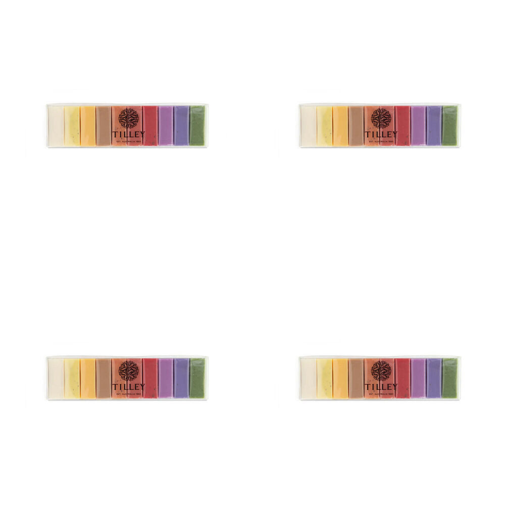 4x 10pc Tilley Classic White Vivid Rainbow Soaps Pack Ten Fragrances 10x50g