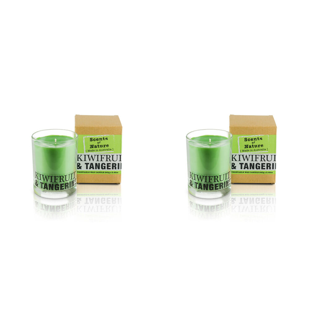 2PK Scents Of Nature Kiwifruit & Tangerine Soy Candle Scented 240g