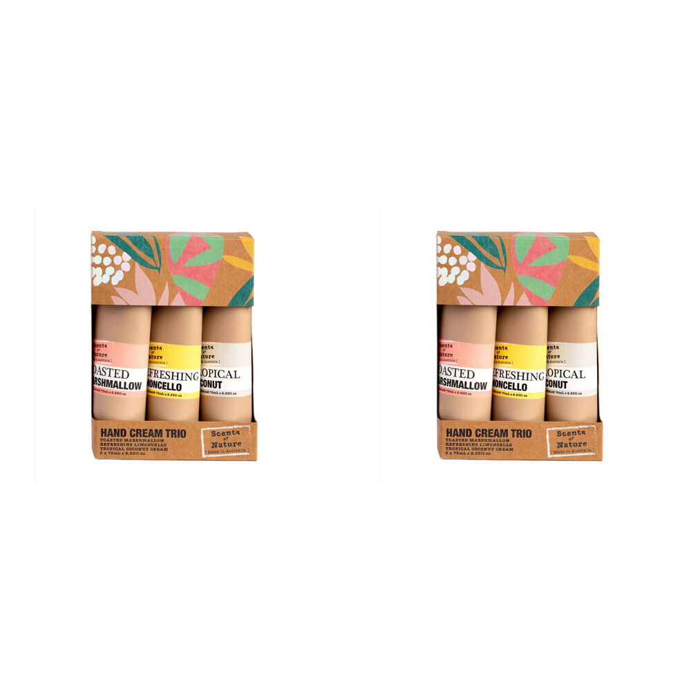2x 3pc Scents Of Nature Hand Cream Trio Set Limited Edition 3x75ml