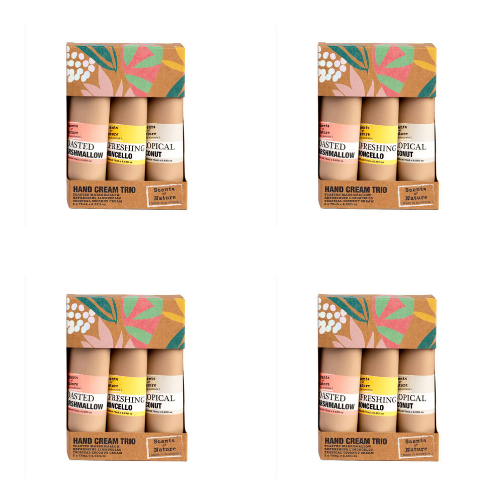4x 3pc Scents Of Nature Hand Cream Trio Set Limited Edition 3x75ml