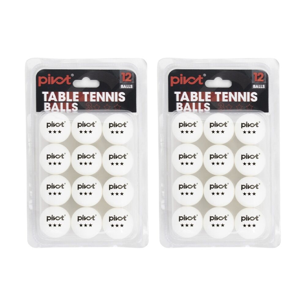 2x 12pc Pivot 3 Star Table Tennis Ping Pong Balls Set 40mm White