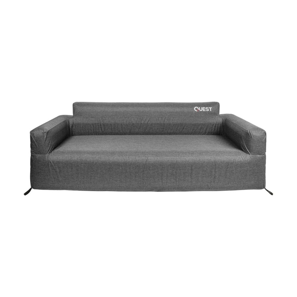 Quest Outdoors Air Sofa 4 Seater Inflatable Camping Chair w/Carry Bag Charcoal