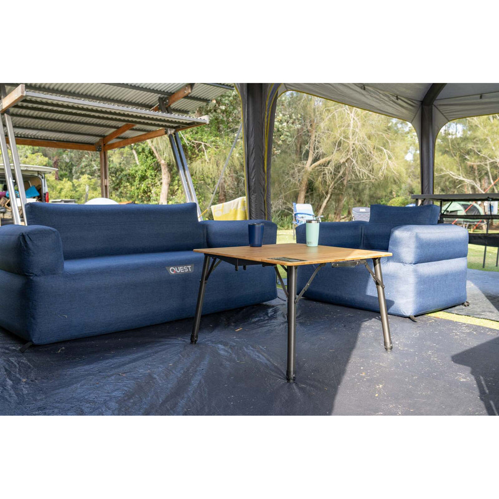 Quest Outdoors 175x80cm Air Inflatable Sofa 3 Camping Furniture - Blue