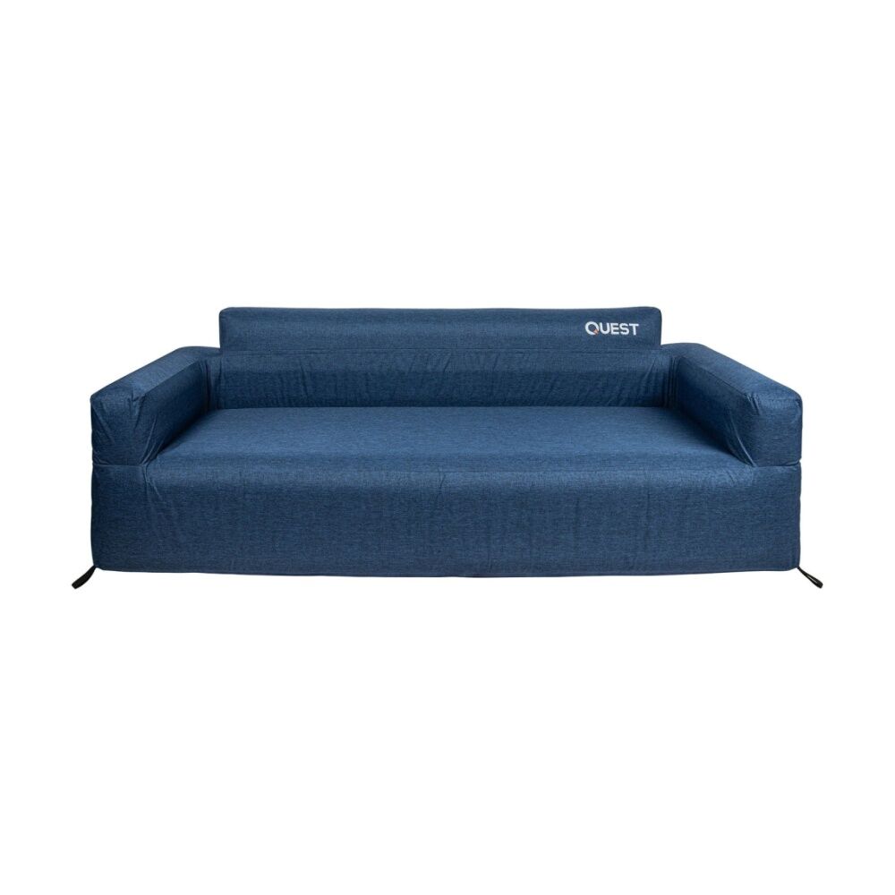 Quest Outdoors Air Sofa 4 Seater Inflatable Camping Chair w/Carry Bag Navy