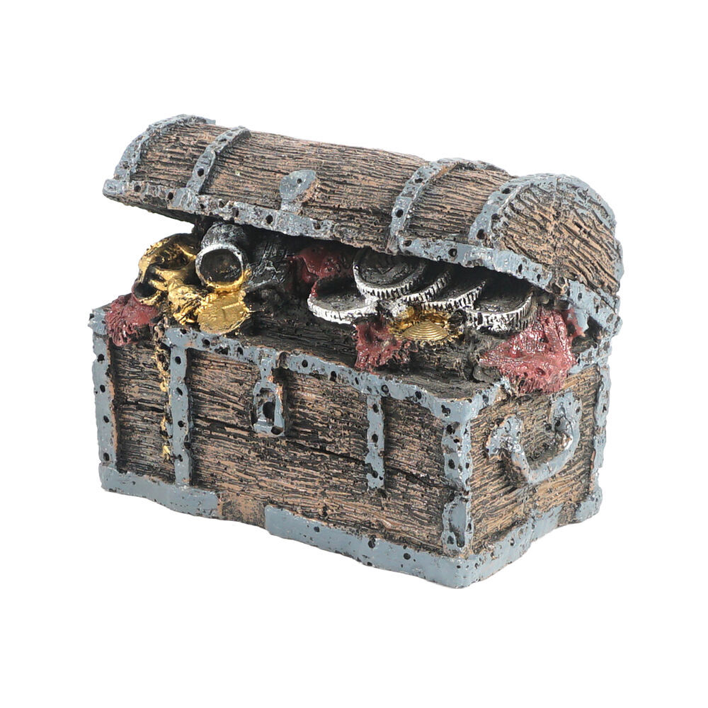 3PK Dudley's World Of Pets Treasure Chest Aquarium Decoration