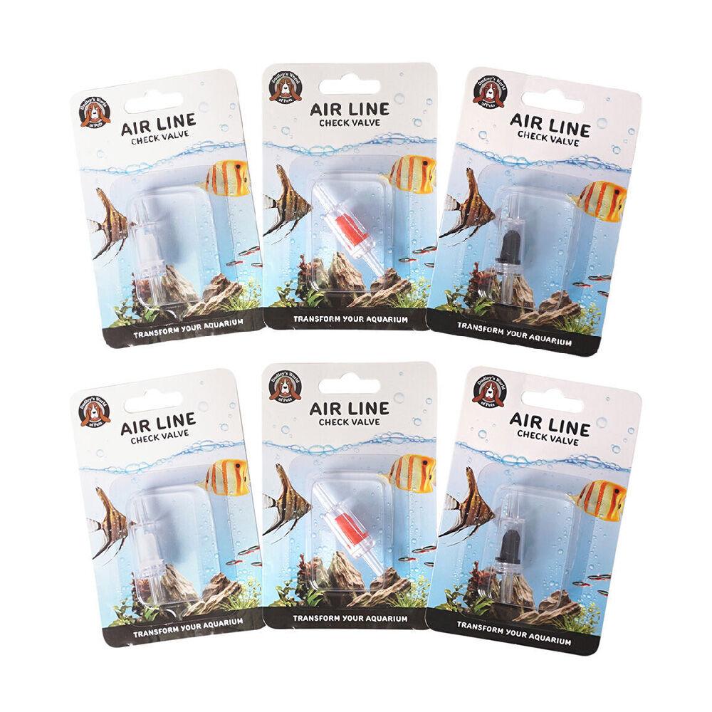 6PK Dudley's World Of Pets Aquarium/Fish Tank Check Valve Connector