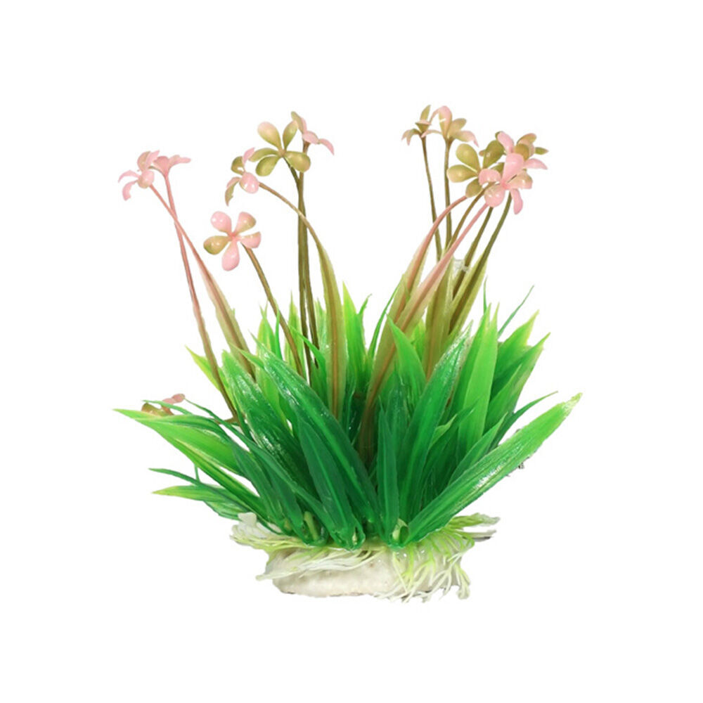 6PK Dudley's World Of Pets Aquarium/Fish Tank Resin Grass w/ Flowers Decor