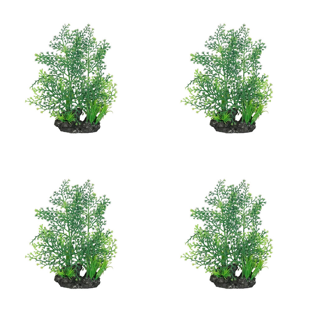 4PK Dudley's World Of Pets Aquarium/Fish Tank Resin Flat Plant Decor 16cm