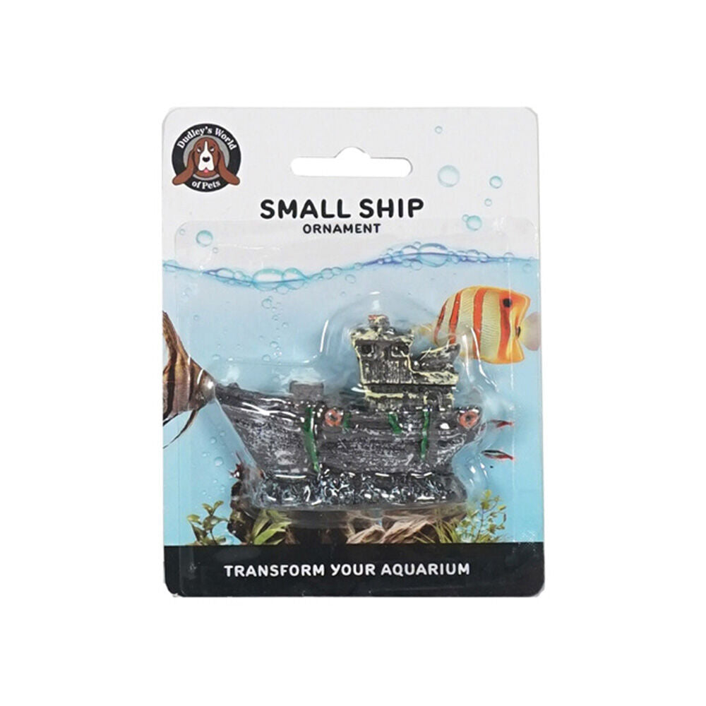 6PK Dudley's World Of Pets Aquarium/Fish Tank Small Ship Decor 13cm