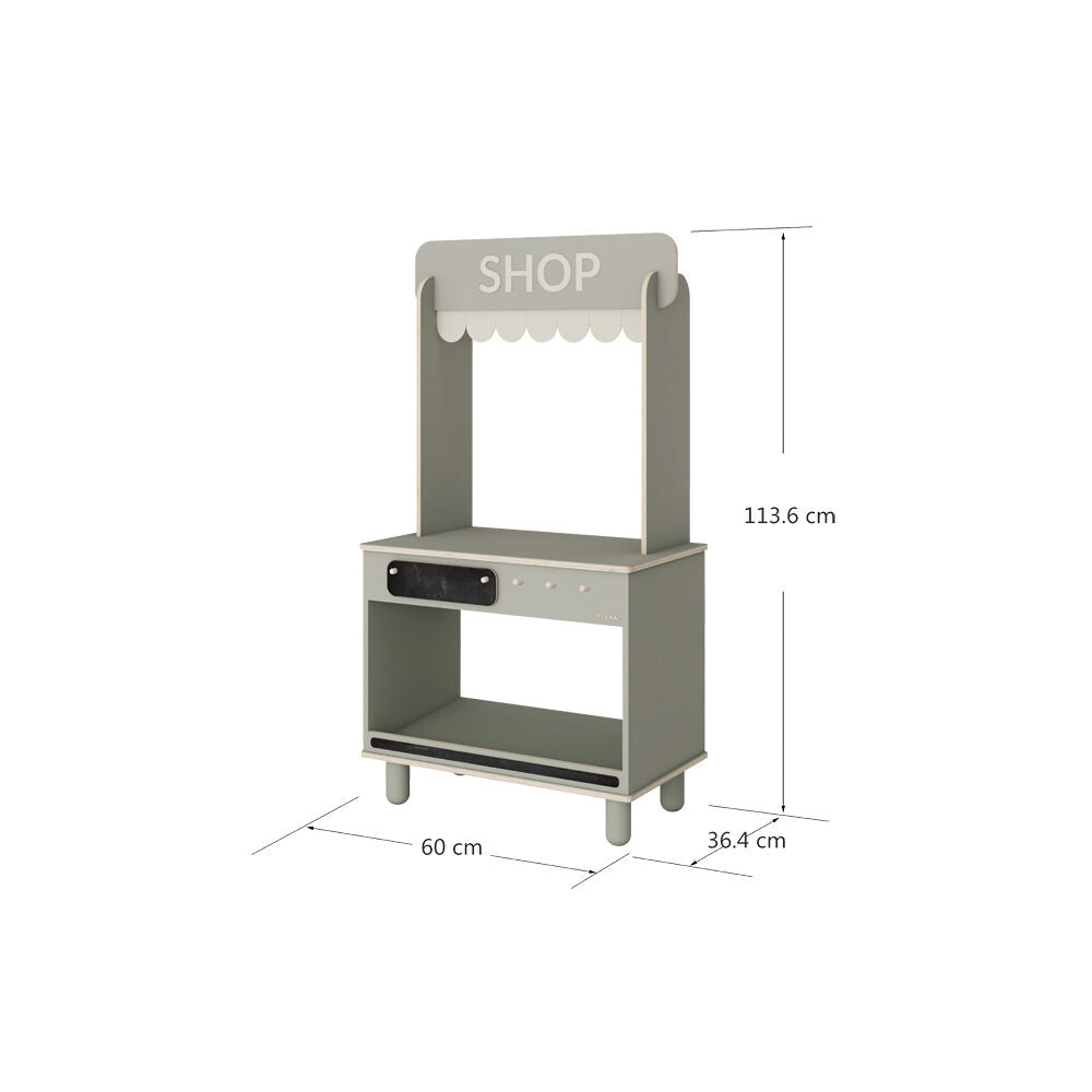 Flexa Wooden Shop and Cafe for Kids/Toddler Natural Green 3y+