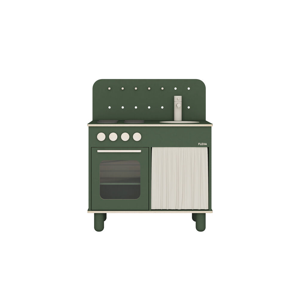 Flexa The Kitchen Wooden for Kids/Toddler Deep Green 3y+