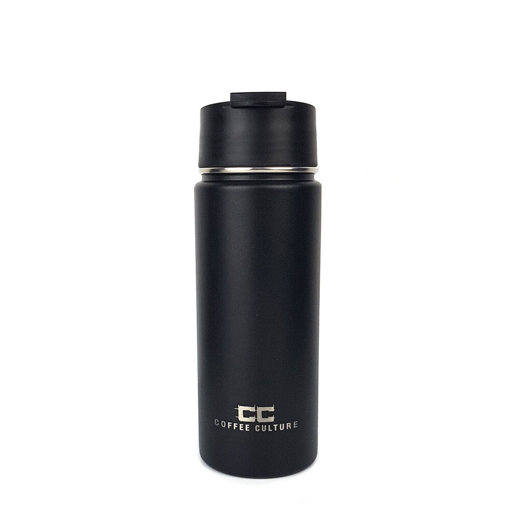Coffee Culture 500ml Stainless Steel Travel Flask w/ Sipper - Black