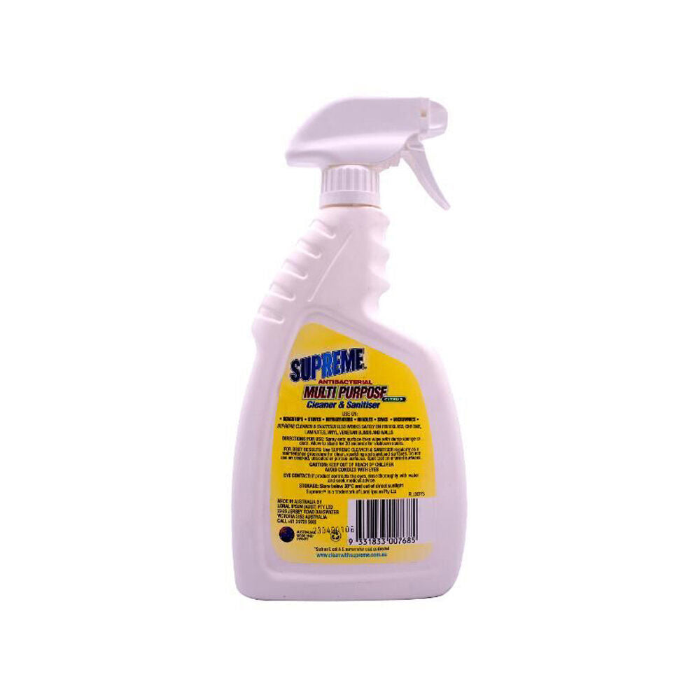 12PK Supreme Antibacterial Sanitizing Citrus Surface Spray Cleaner 750ml
