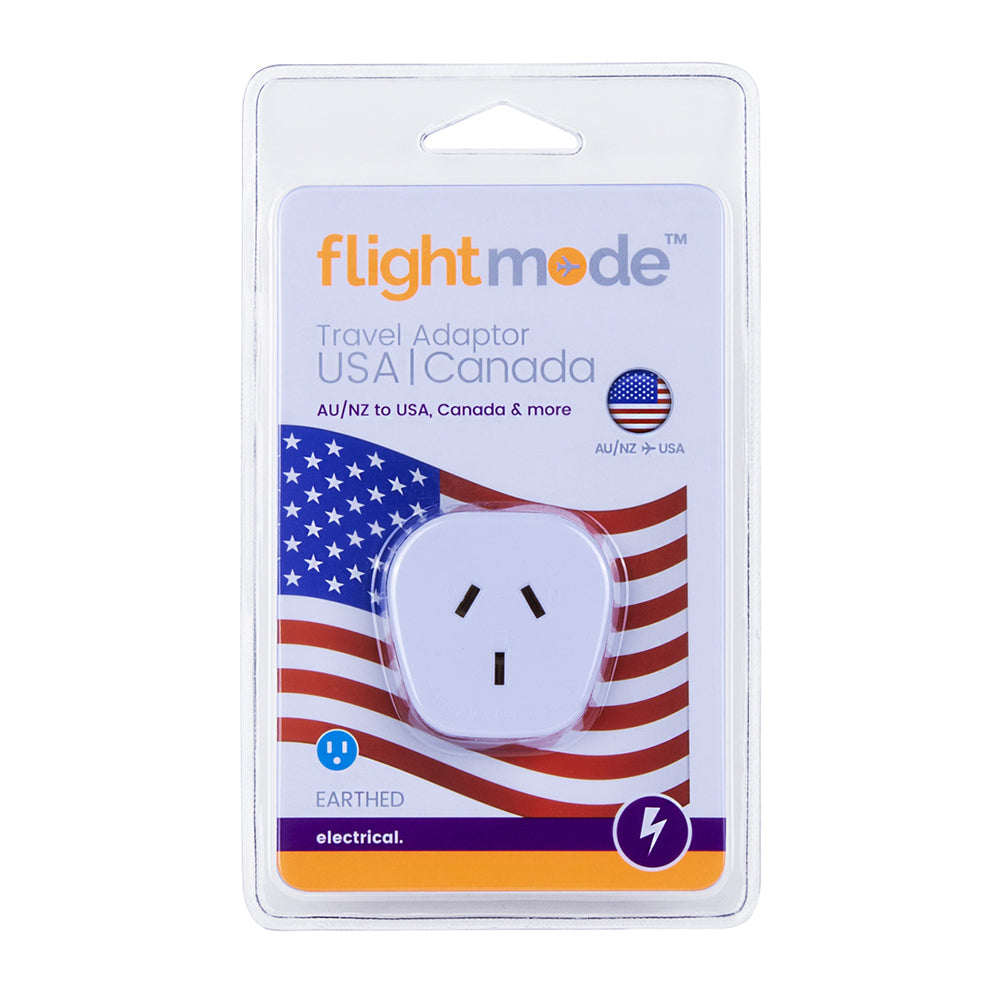 2PK Flightmode Outbound USA & Canada 3-pin Style 10A Type B Adapter - White