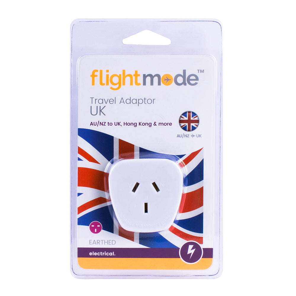 2PK Flightmode Outbound Type G UK Adapter Hong Kong/UK - White