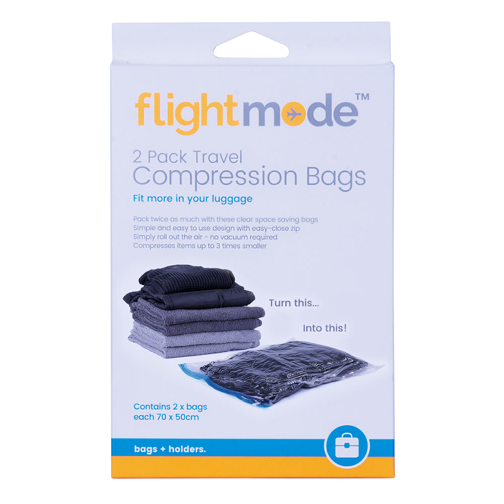 3x 2pk Flightmode PA+ PE 50x70cm Travel Vacuum/Compression Bags - Clear