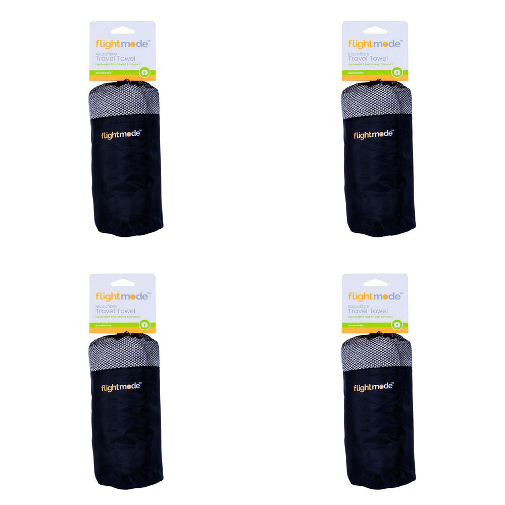 4PK Flightmode Microfibre Travel Towel Assorted