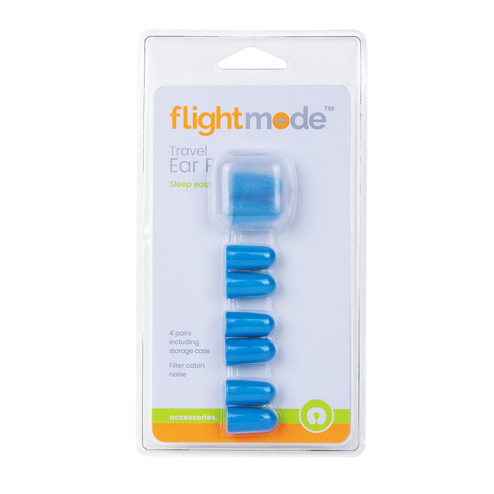4x 4x Pairs Flightmode Disposable Noise Cancelling Ear Plugs w/ Travel Case - Blue