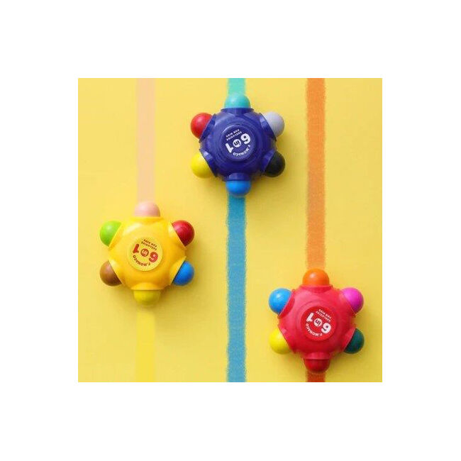 6pc Flower Monaco Pocket Crayons Paraffin Wax Art & Craft Kids/Children - 3y+