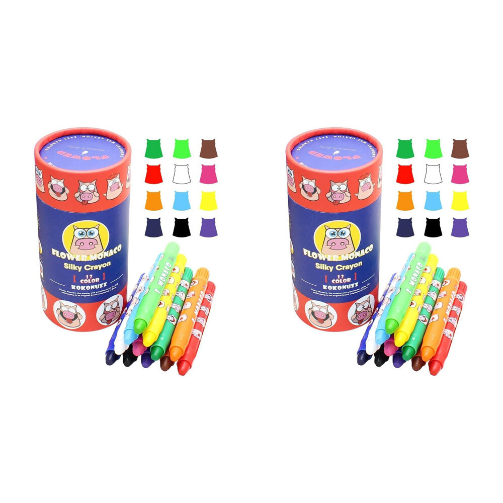 2x 12pc Flower Monaco Silky Crayons Coloring Tools Art & Craft Kids/Children - 3y+