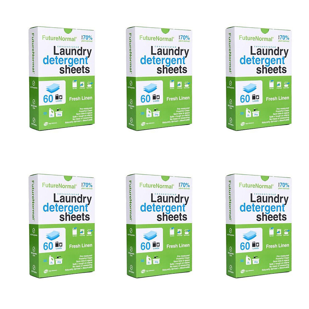 6x 60pc Future Normal Laundry Detergent Sheets - Fresh Linen