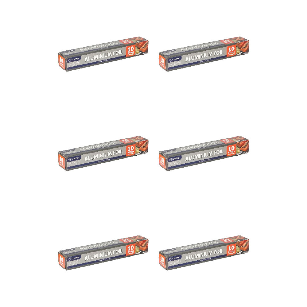 6PK Topchef Aluminum Foil Kitchen Food Wrapper Roll 10m