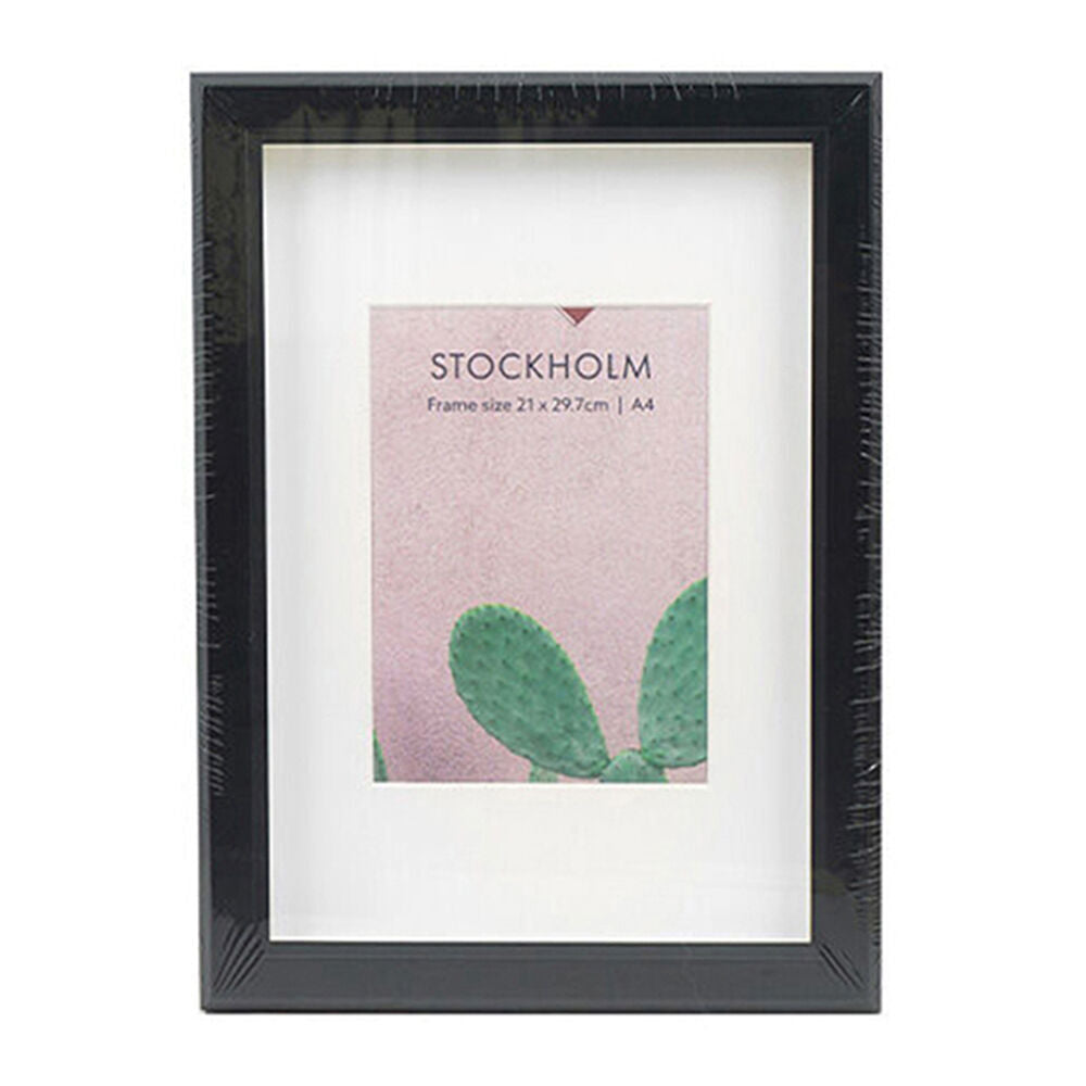 12PK Unigift Stockholm Wooden/Glass Picture Photo Frame A4 21x30cm Black
