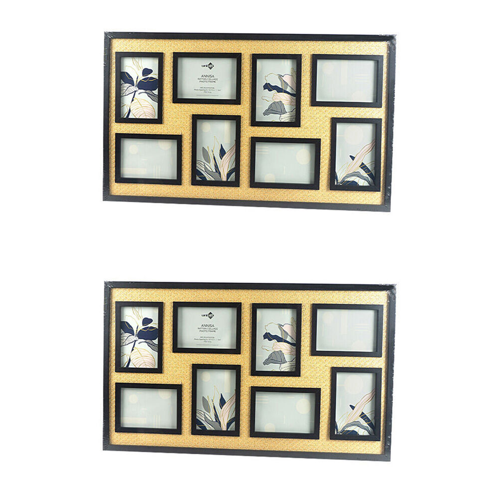 2PK Unigift Annisa Rattan Wooden/Glass Picture Photo Frame 10x15cm Black&Natural