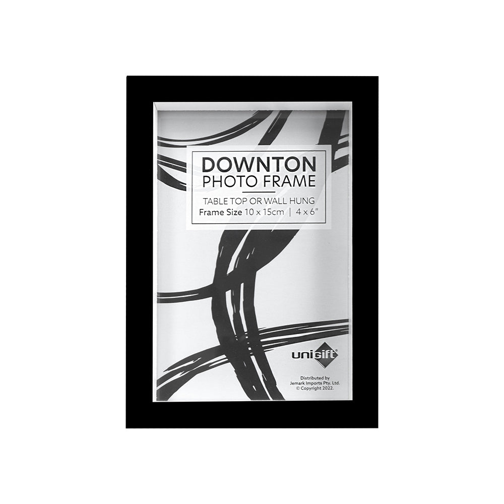 6PK Unigift Downton 10x15cm MDF/Glass Matt Picture Frame - Black